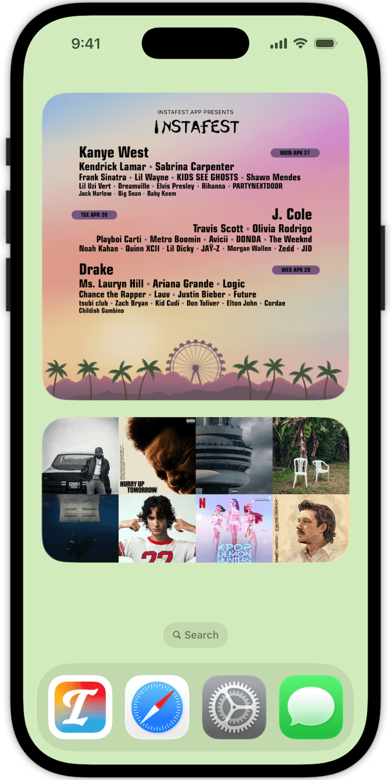Instafest app preview screenshot